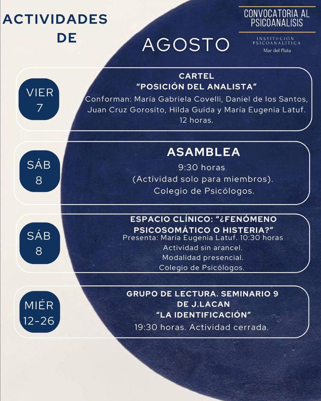 Agenda Agosto 2026